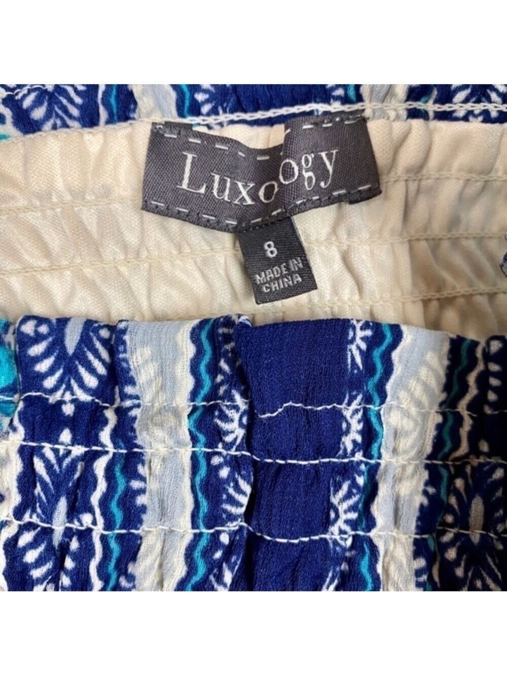 Luxology Smocked Bodice 3/4 Sleeve Midi Fit & Flare Dress - Picture 10 of 12